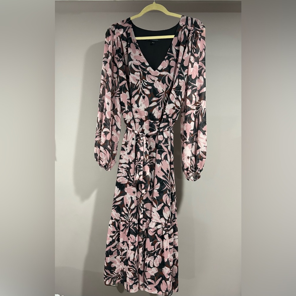 Eloquii tiered floral long sleeve maxi dress